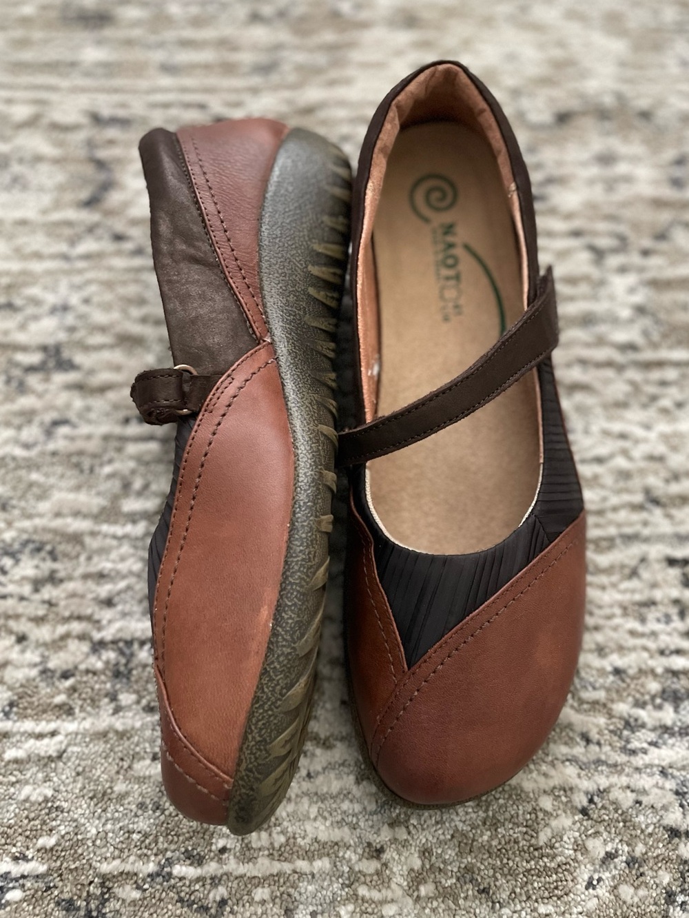 NEW Naot Kirey Mary Jane Flats Brown Leather Comfort Arch Support size 10 - Picture 2 of 6
